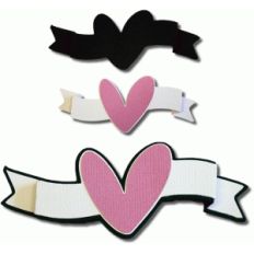 3d banner wave with heart