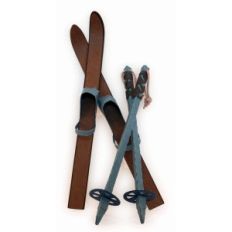 3d skis and poles miniatures