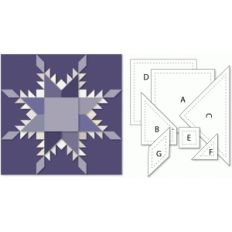 feathered star 12x12 block for sewing print and cut