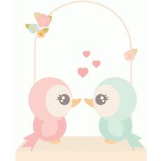 lovebirds on a swing