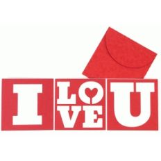 i love u card and envelope