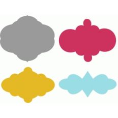 set of 4 tag shapes