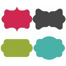set of 4 tag shapes