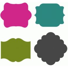 set of 4 tag shapes