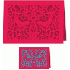 scrollwork bird card