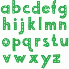 stitched dash lowercase alphabet letters