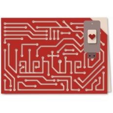 computer circuitry valentine 5x7 card