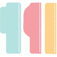 set of 3 stitched tabs
