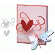 3d a2 swirly heart pop-up card