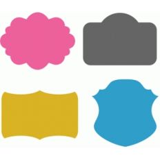 set of 4 tag shapes