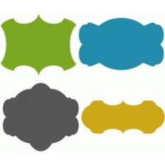 set of 4 tag shapes