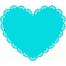 scallop heart doily