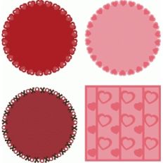 valentine doilies set of 4