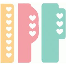 set of 3 heart tabs