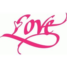 love with heart– italic calligraphy