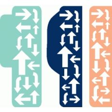 set of 3 arrow tabs