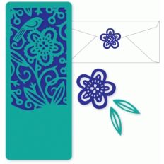 scrollwork bird flat card for #10 envelope