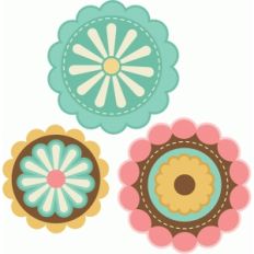 layered flowers set of 3