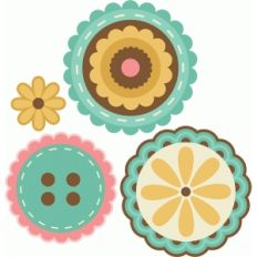 layered flowers set of 4