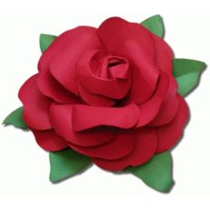 3D rolled rose flower