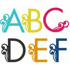 swirly alphabet a-f