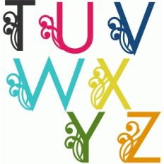 swirly alphabet t-z