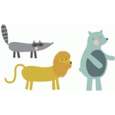 echo park bear, lion and raccoon