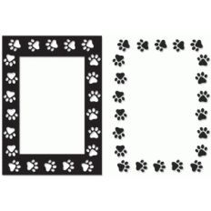 paw print frame and border 4x6