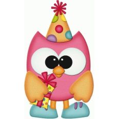 birthday owl holding gift pnc