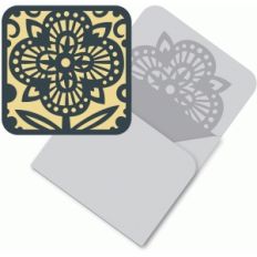 folk art flower card and envelope set