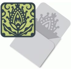 folk art flower card and envelope set