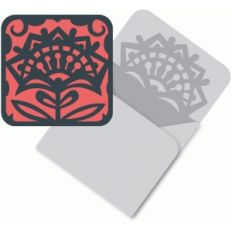 folk art flower card and envelope set