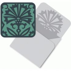 folk art flower card and envelope set