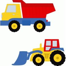 tractor and dump truck
