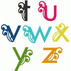 swirly alphabet t-z lower case