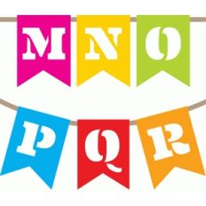 banner garland letters m-r