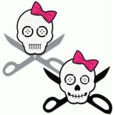 skull and scissors