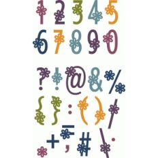 skinny flower alphabet - numbers punctuation