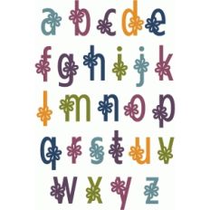 skinny flower alphabet - lowercase