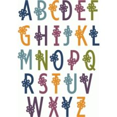 skinny flower alphabet - uppercase