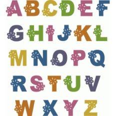 block flower alpha - uppercase