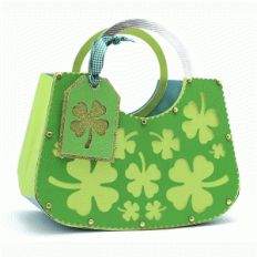 circle handle purse shamrocks