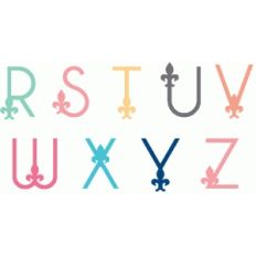 fleur de lis monogram alphabet r-z