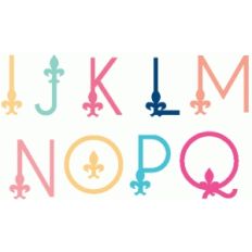 fleur de lis monogram alphabet i-q