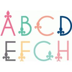 fleur de lis monogram alphabet a-h