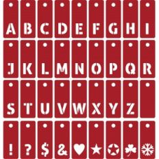 alphabet tags with symbols and punctuation