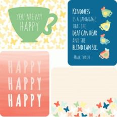 tea party 3x4 journaling cards - kindness