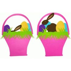 bunny and basket easter slider card