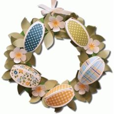 3D paper egg wreath