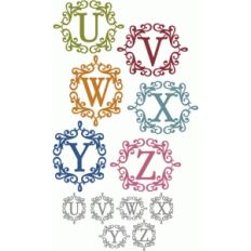 flourish frame monogram alphabet u-z